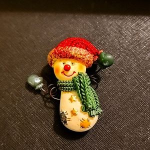 Vintage Snowman Brooch